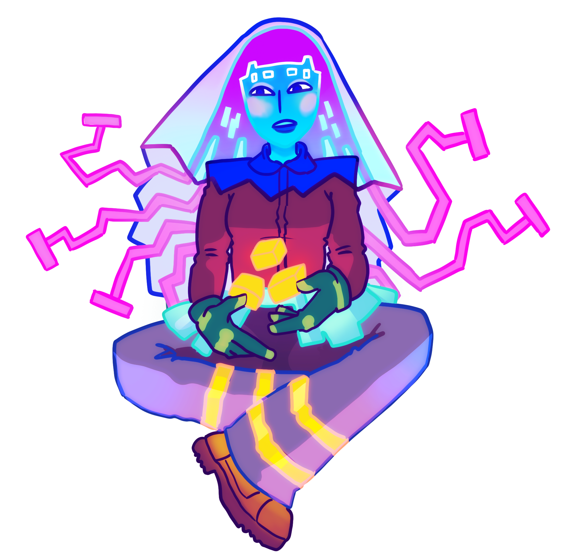 Sketch of Serverite, the internet goddess of systems