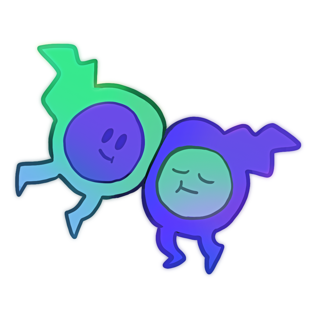 Sketch of two Zaplings, small conscious electrical pulses