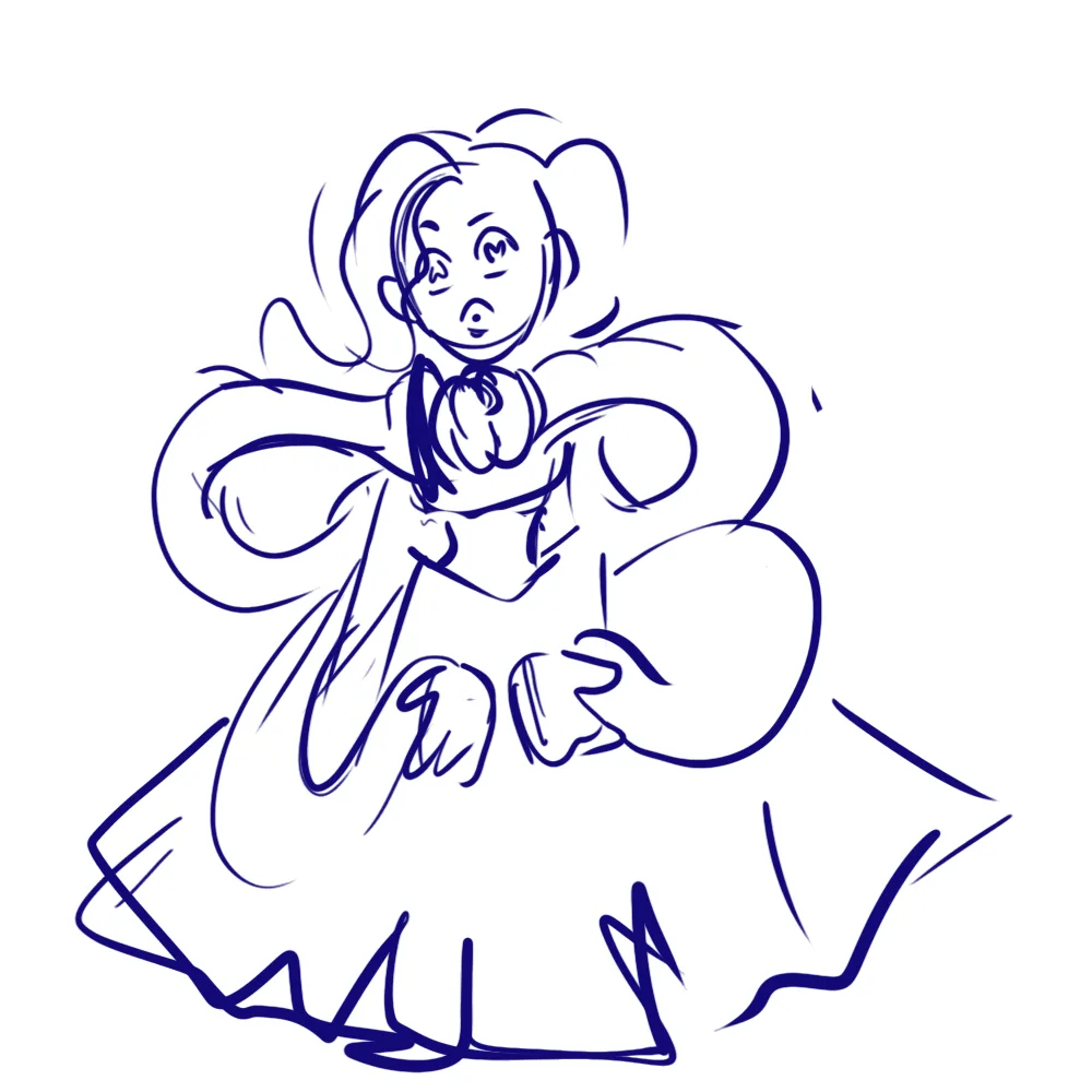 Sketch of Algorythm, the internet goddess of trance